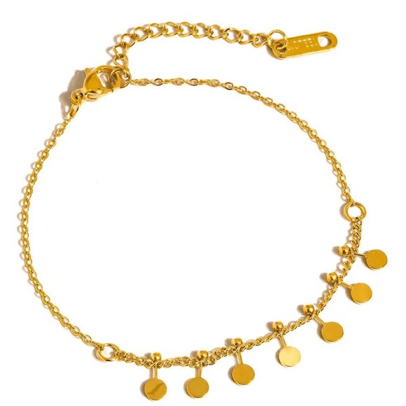 Kaylani 18K Gold Classic Round Charm Bracelet - Picture 3 of 5